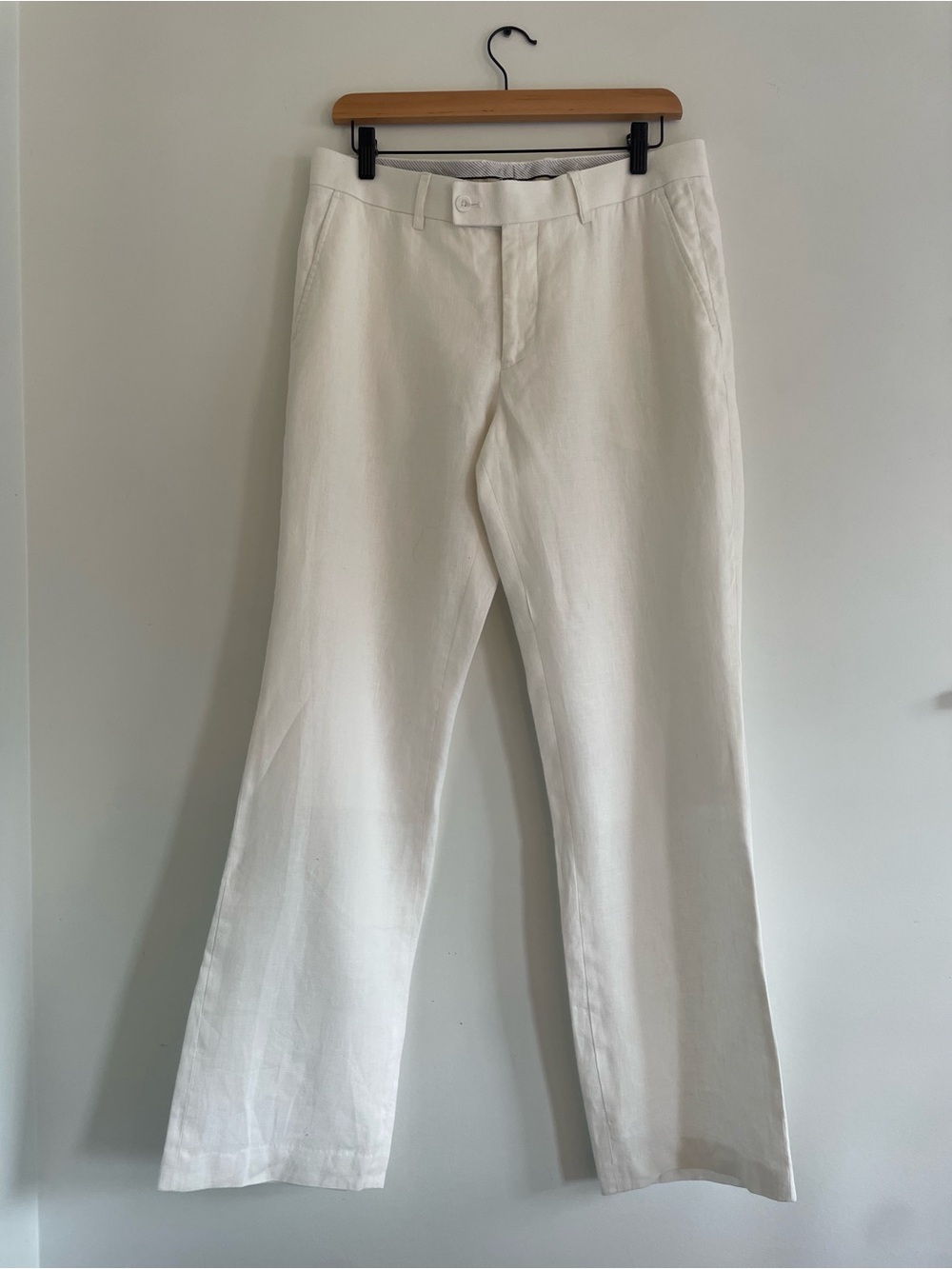 Vintage Y2K White 100% Linen Trousers
